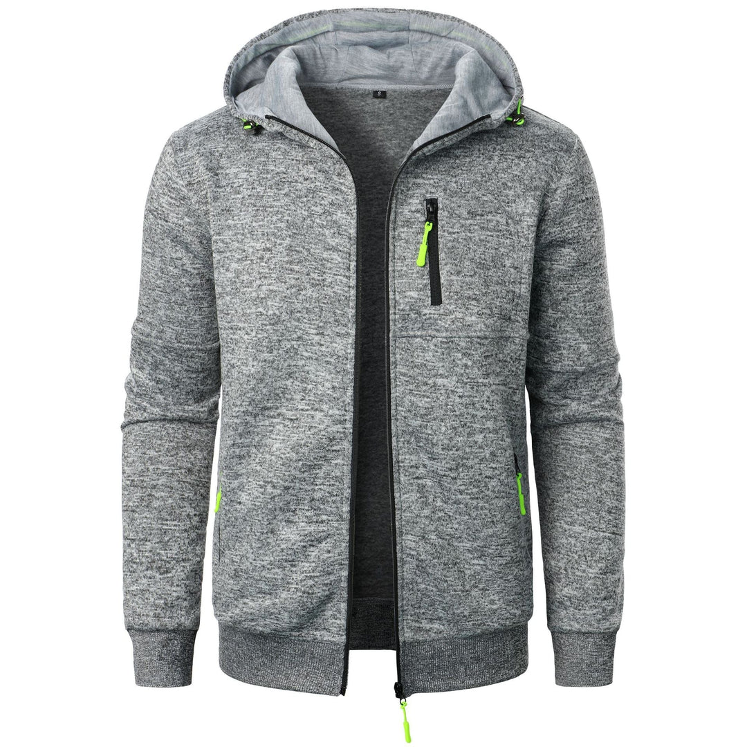 Cardigan con Cappuccio Jacquard Uomo Zip Intera