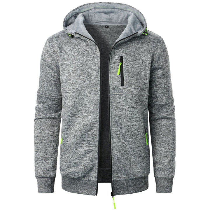 Cardigan con Cappuccio Jacquard Uomo Zip Intera