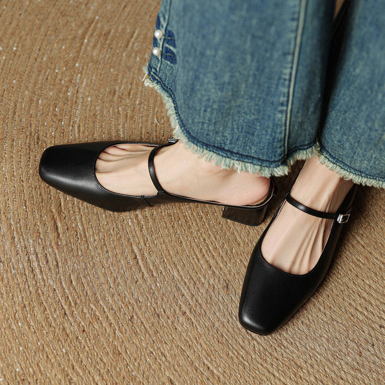 Mules donna eleganti in pelle con fibbia