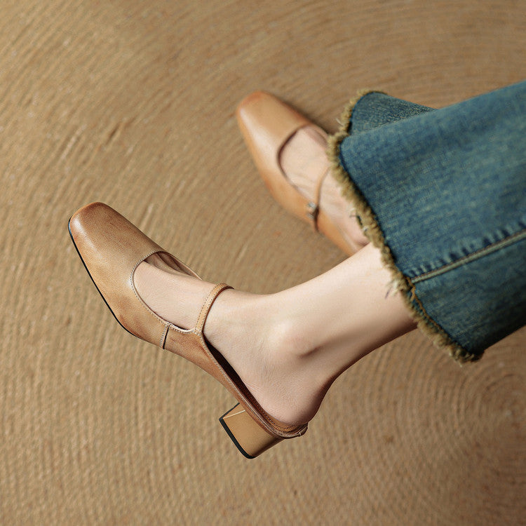 Mules donna eleganti in pelle con fibbia