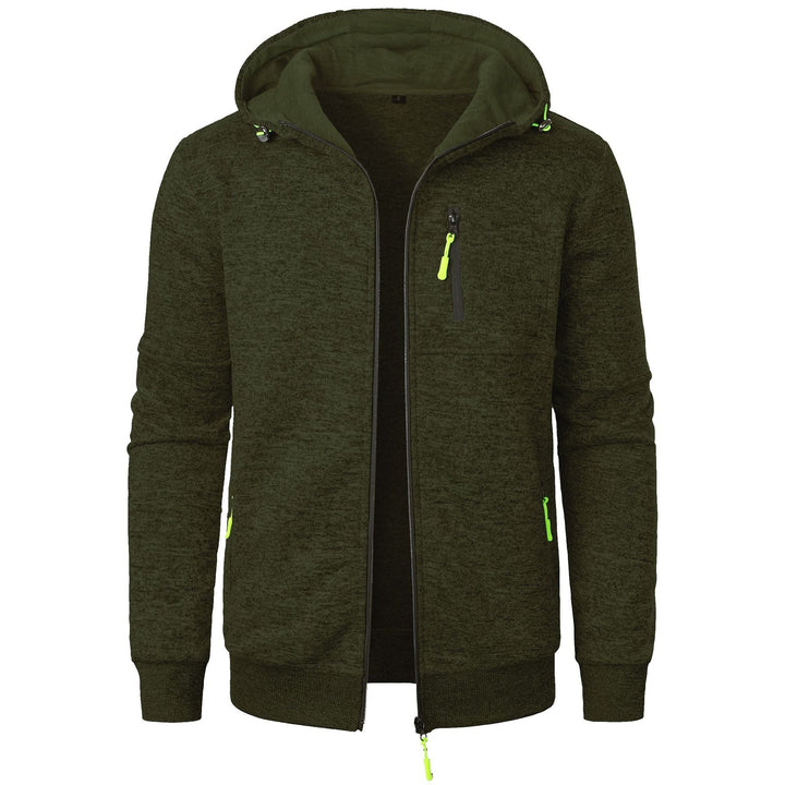 Cardigan con Cappuccio Jacquard Uomo Zip Intera