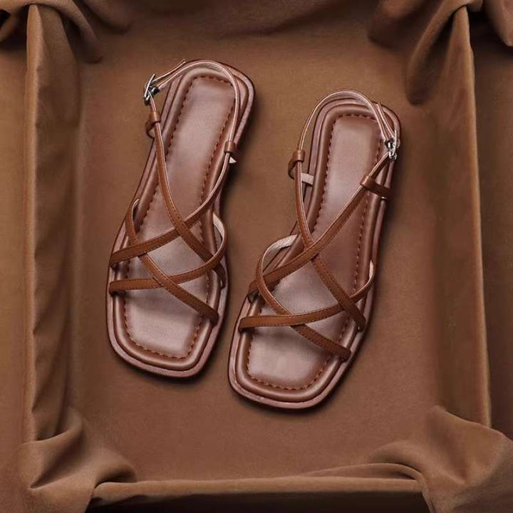 Sandali con cinturini in pelle italiana