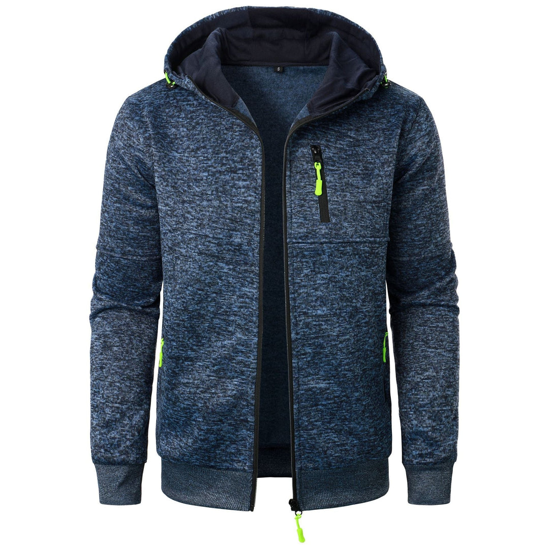 Cardigan con Cappuccio Jacquard Uomo Zip Intera