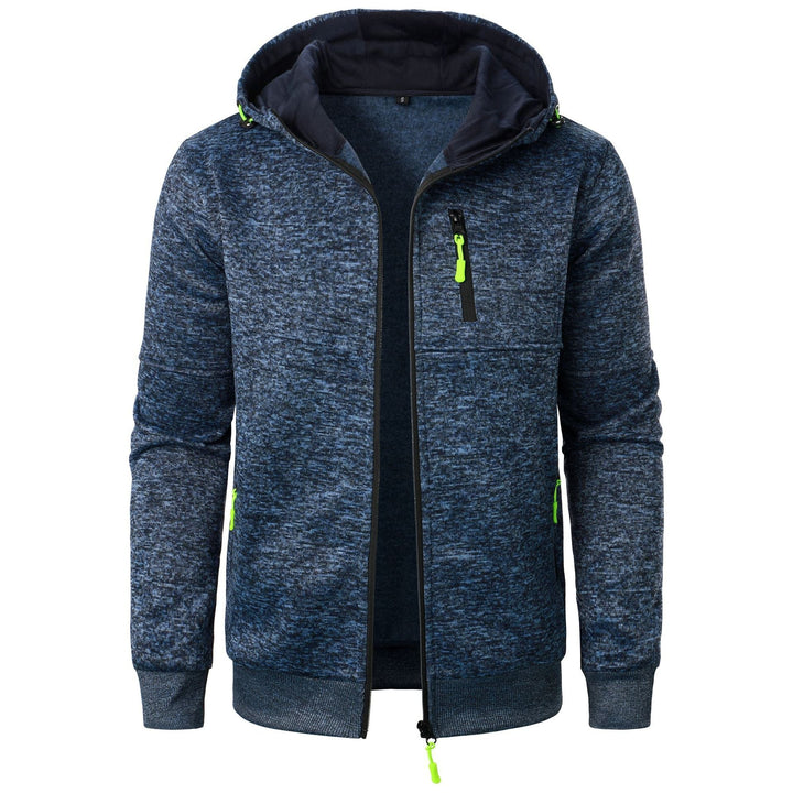 Cardigan con Cappuccio Jacquard Uomo Zip Intera