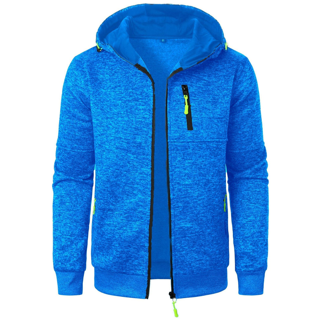 Cardigan con Cappuccio Jacquard Uomo Zip Intera