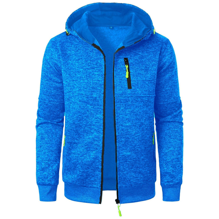 Cardigan con Cappuccio Jacquard Uomo Zip Intera