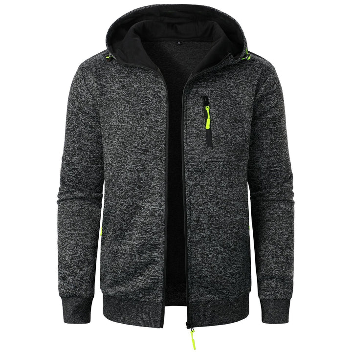 Cardigan con Cappuccio Jacquard Uomo Zip Intera