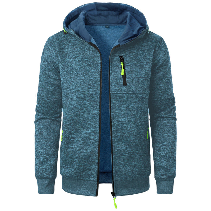 Cardigan con Cappuccio Jacquard Uomo Zip Intera