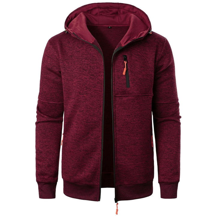 Cardigan con Cappuccio Jacquard Uomo Zip Intera