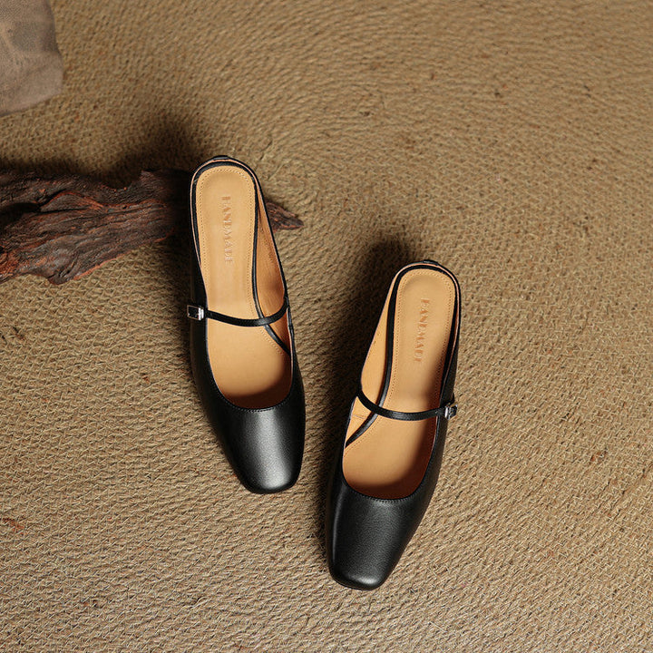 Mules donna eleganti in pelle con fibbia