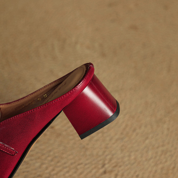 Mules donna eleganti in pelle con fibbia