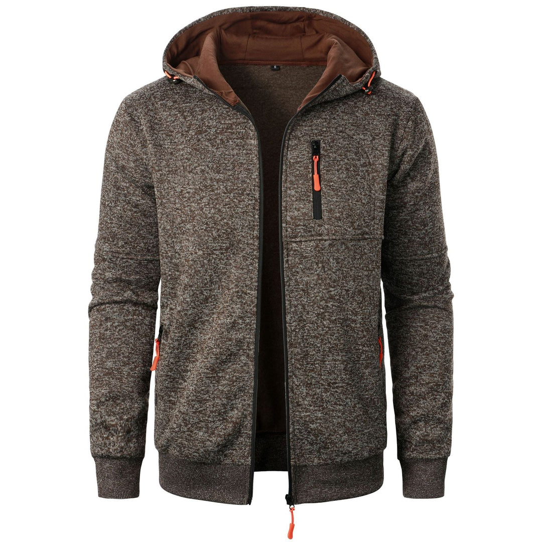 Cardigan con Cappuccio Jacquard Uomo Zip Intera