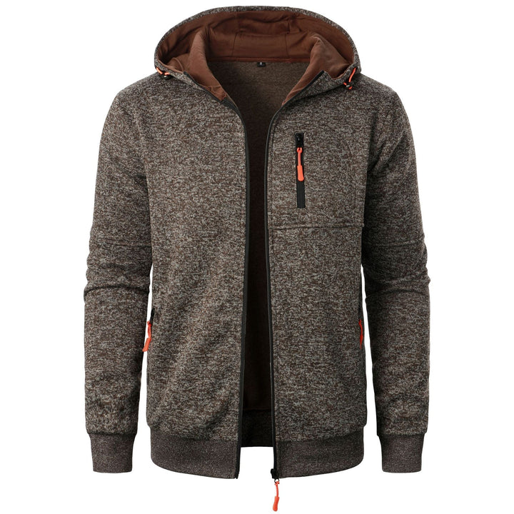 Cardigan con Cappuccio Jacquard Uomo Zip Intera
