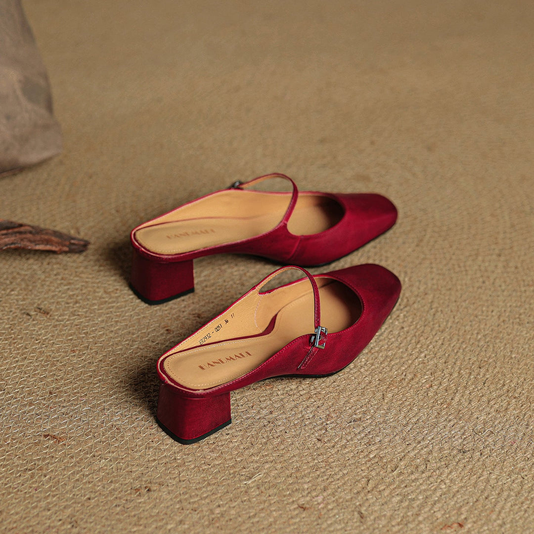 Mules donna eleganti in pelle con fibbia
