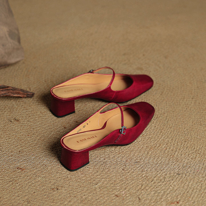 Mules donna eleganti in pelle con fibbia