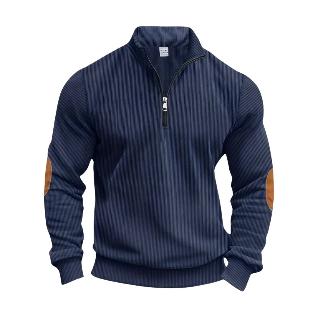Maglione Uomo Pullover con Polsini a Coste Vestibilità Regolare
