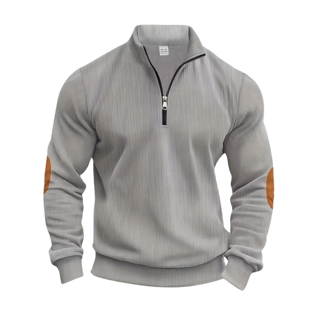Maglione Uomo Pullover con Polsini a Coste Vestibilità Regolare