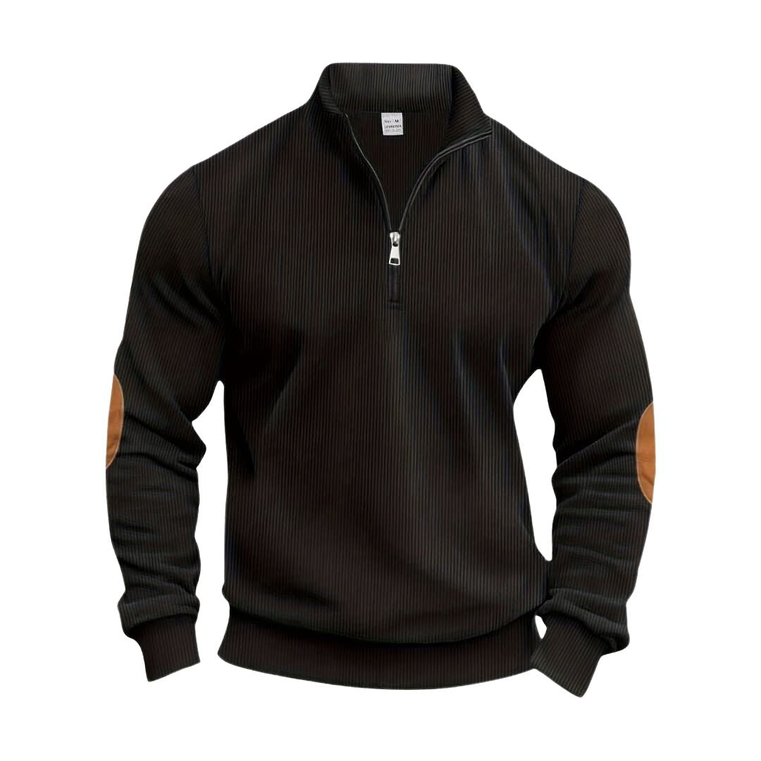 Maglione Uomo Pullover con Polsini a Coste Vestibilità Regolare