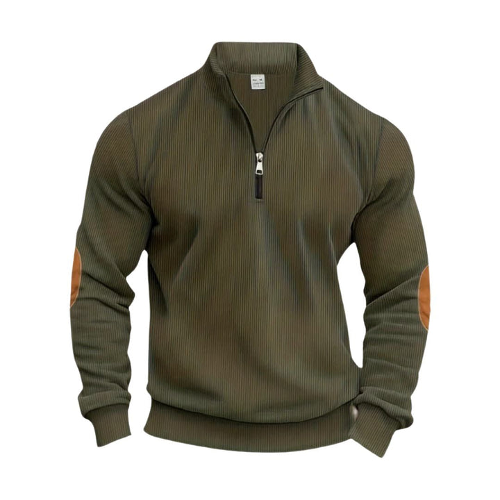 Maglione Uomo Pullover con Polsini a Coste Vestibilità Regolare