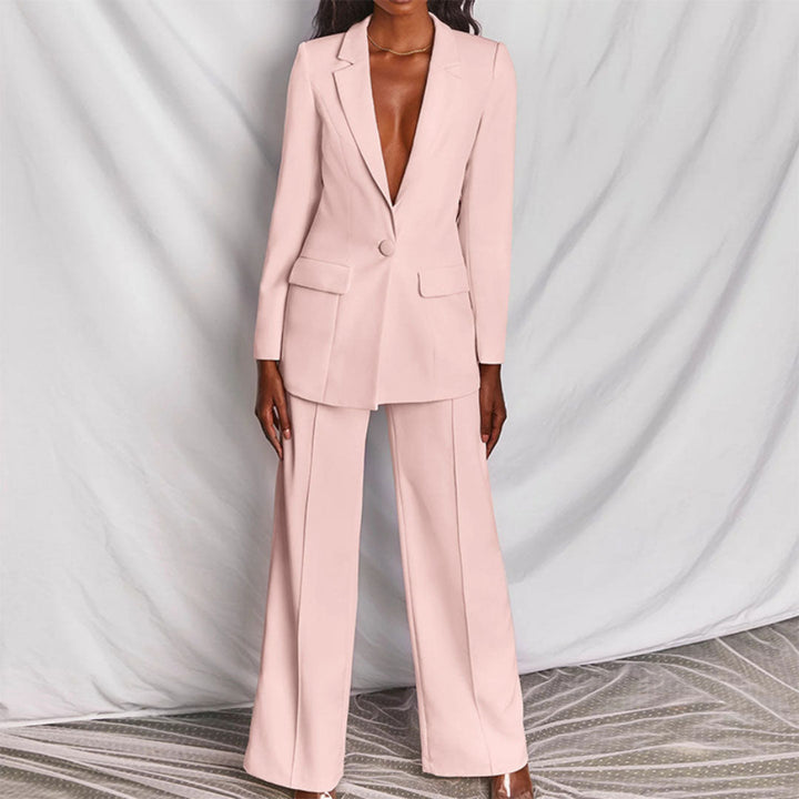 Tailleur Donna Elegante con Blazer Strutturato e Pantalone Dritto