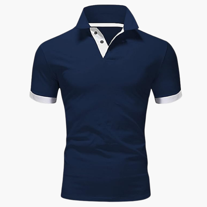 Polo uomo con colletto contrasto
