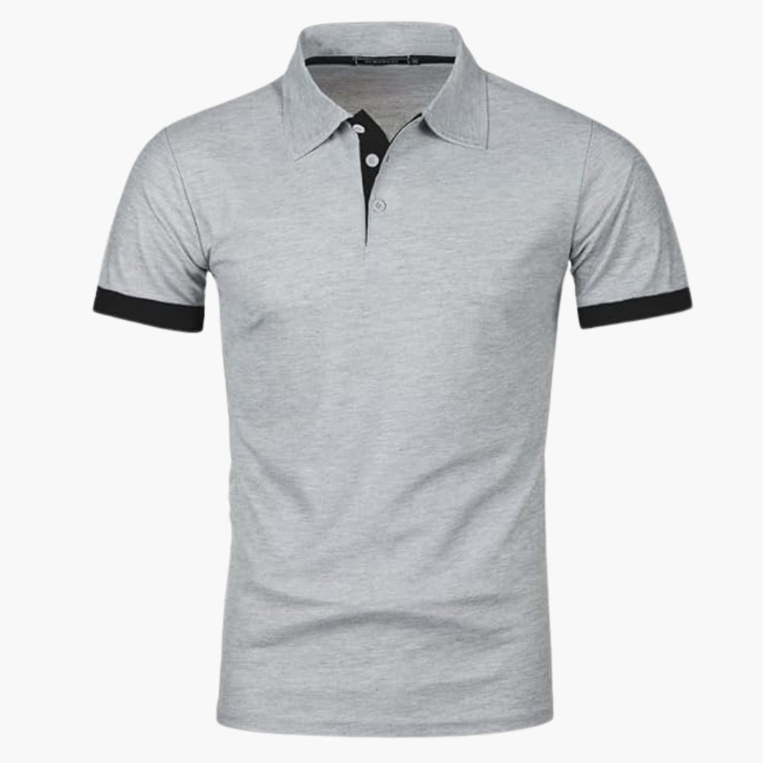 Polo uomo con colletto contrasto