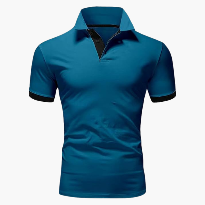 Polo uomo con colletto contrasto