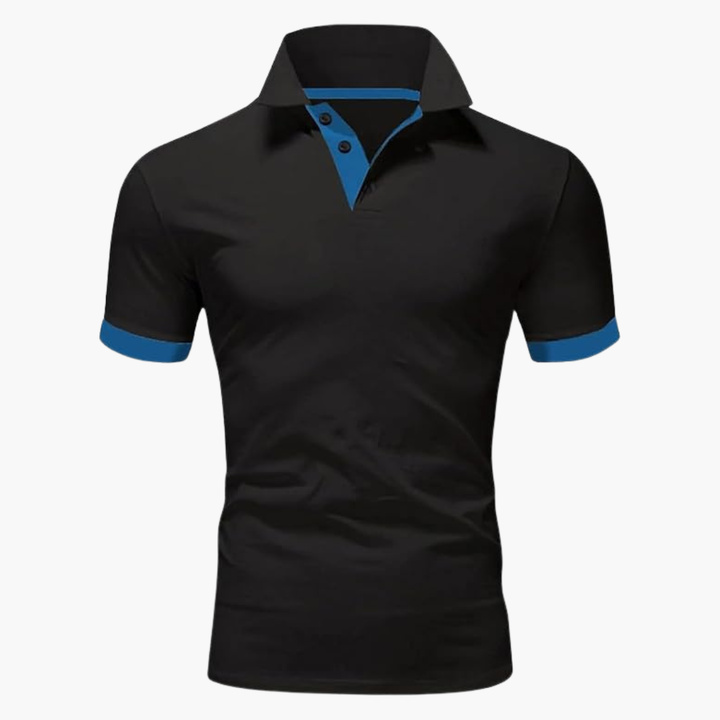Polo uomo con colletto contrasto