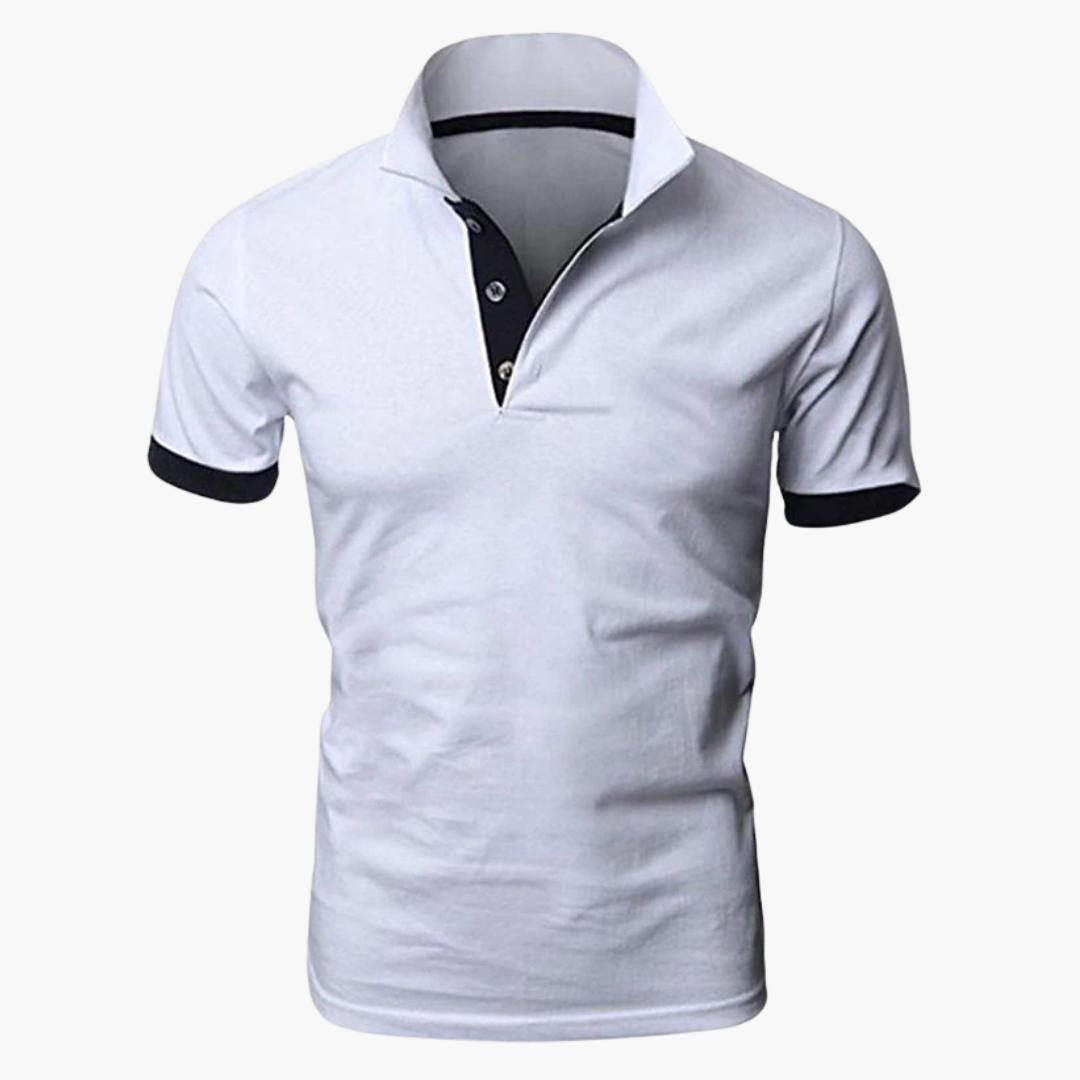 Polo uomo con colletto contrasto
