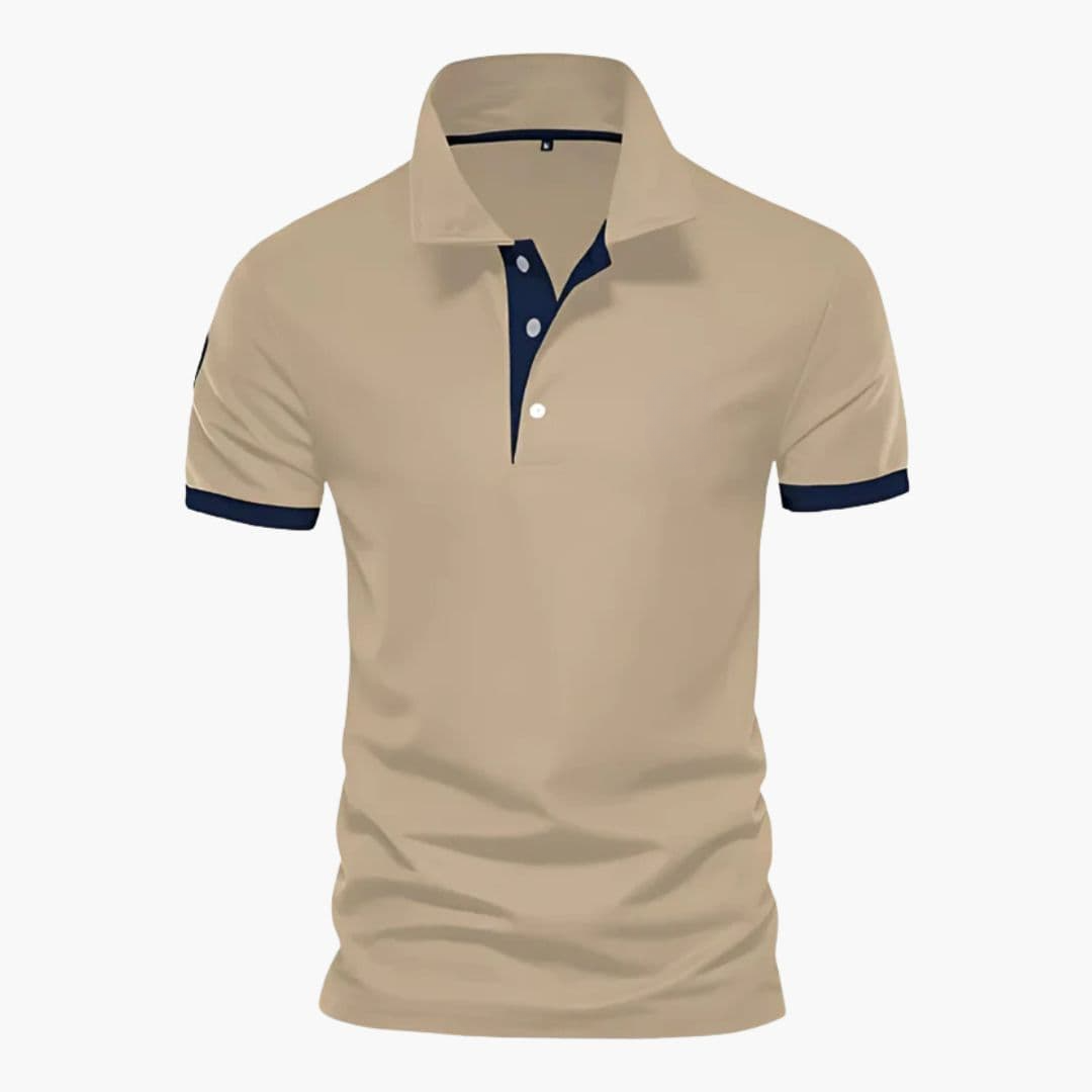 Polo uomo con colletto contrasto