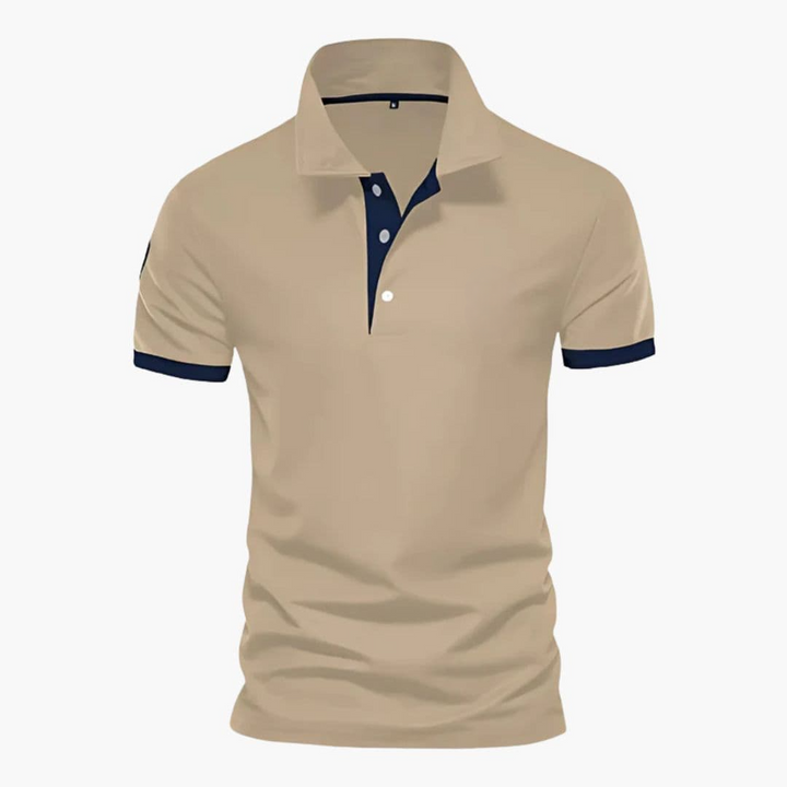 Polo uomo con colletto contrasto