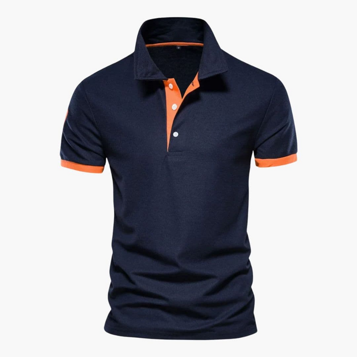 Polo uomo con colletto contrasto