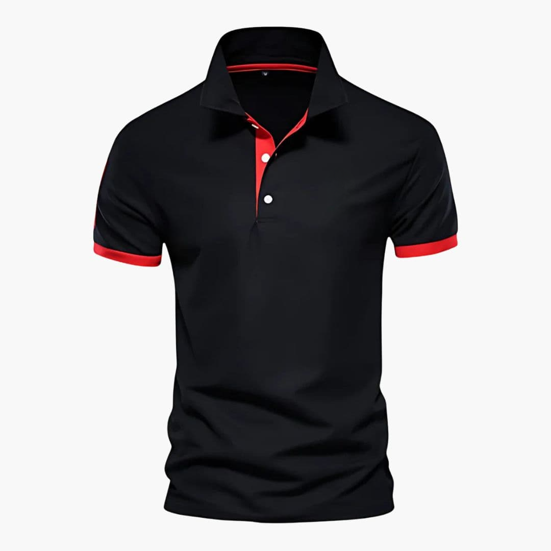 Polo uomo con colletto contrasto