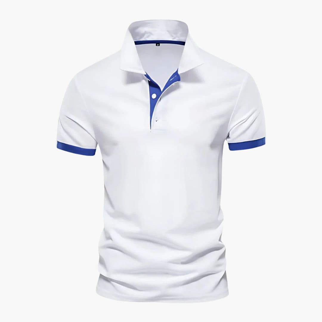 Polo uomo con colletto contrasto