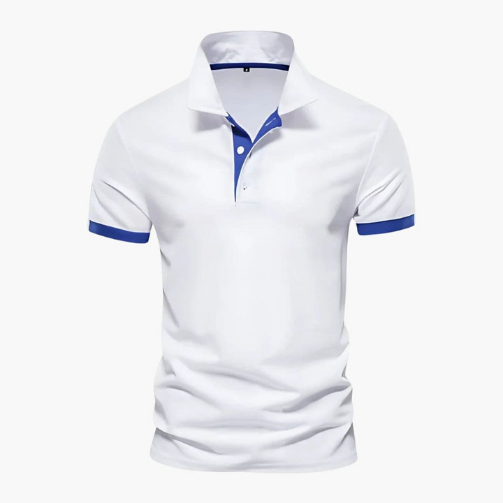 Polo uomo con colletto contrasto