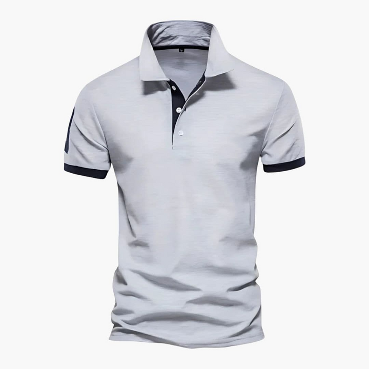 Polo uomo con colletto contrasto