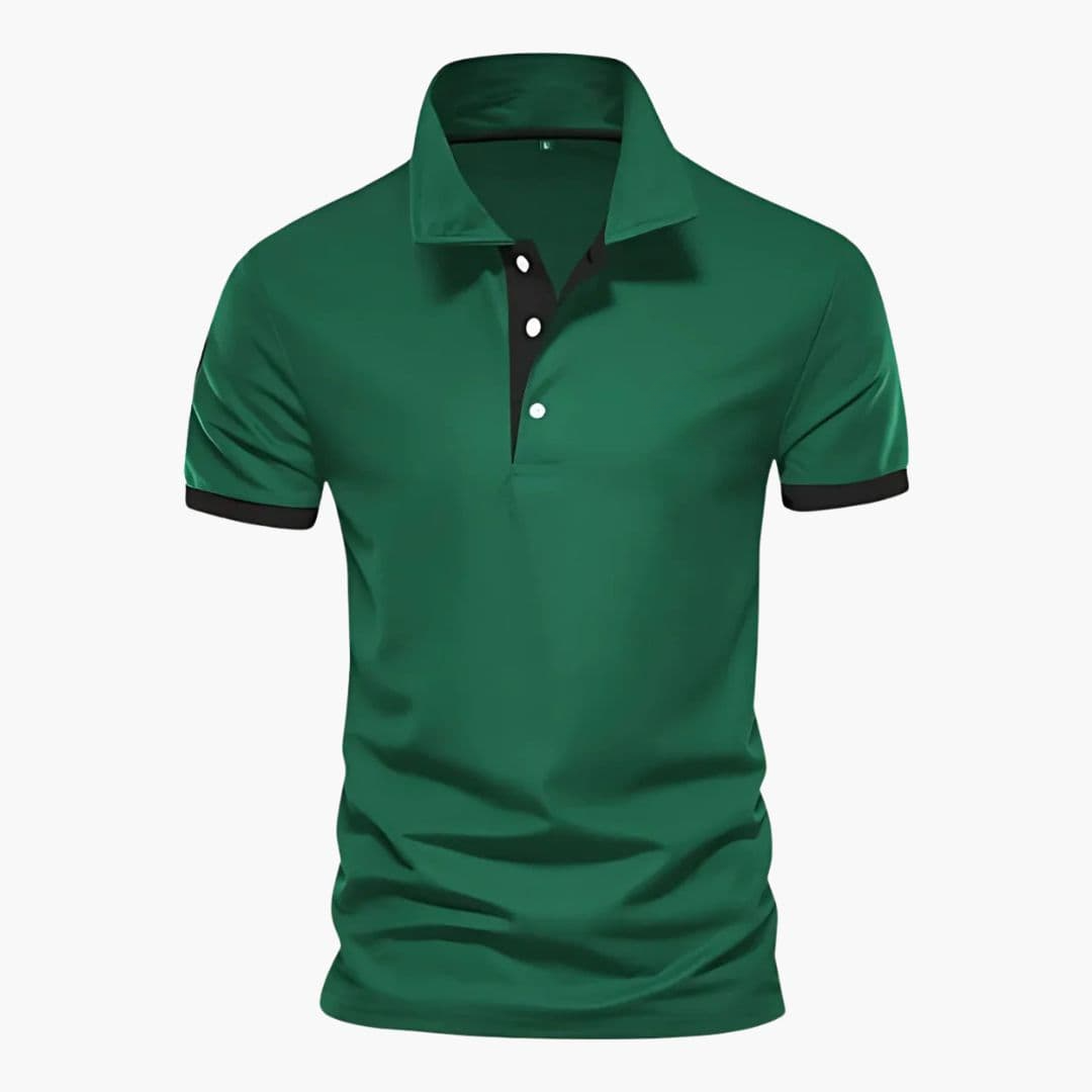 Polo uomo con colletto contrasto