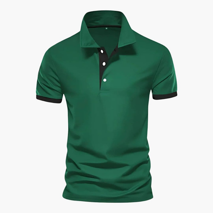 Polo uomo con colletto contrasto