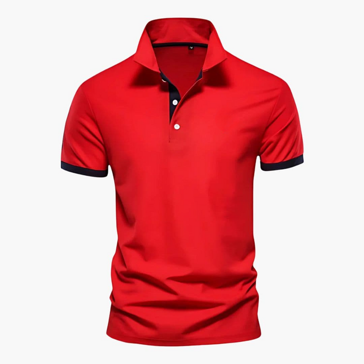 Polo uomo con colletto contrasto
