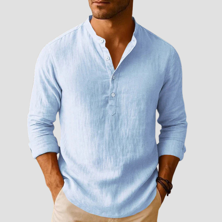 Lorenzo – Camicia collo alla coreana camicia uomo