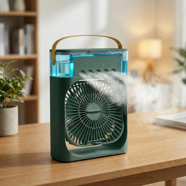 Ventilatore Portatile 3in1 Silenzioso – Raffredda e Umidifica con USB