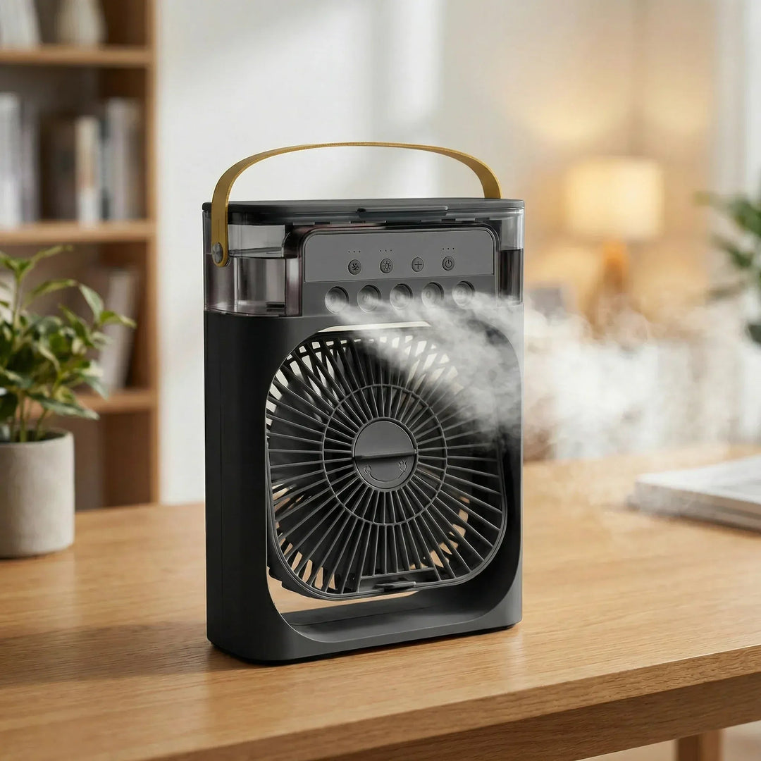 Ventilatore Portatile 3in1 Silenzioso – Raffredda e Umidifica con USB