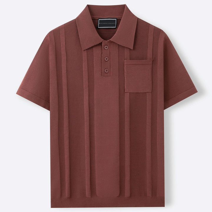 Fresco Polo Uomo Manica Corta Maglia Traforata Tasca