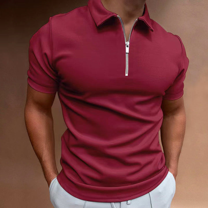 Dinamico Polo Uomo Zip Manica Corta Slim Fit