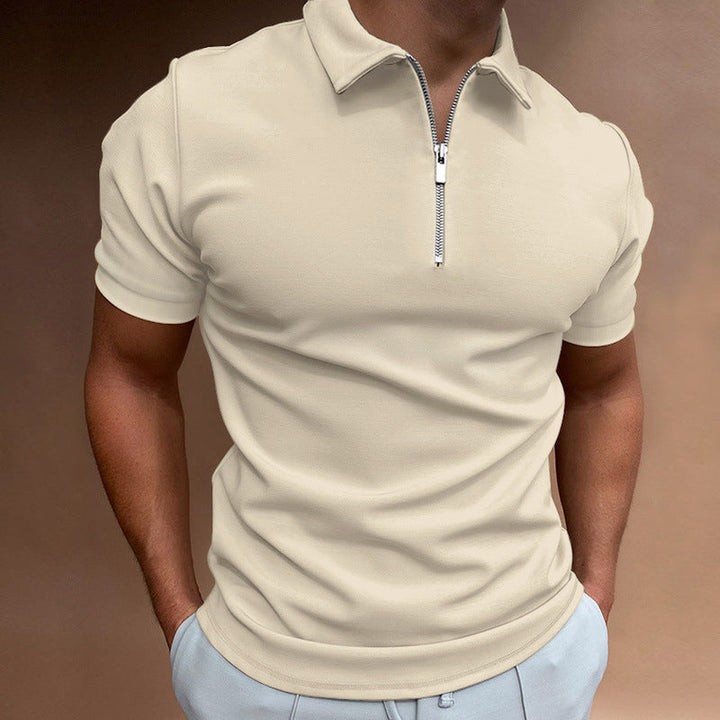 Dinamico Polo Uomo Zip Manica Corta Slim Fit