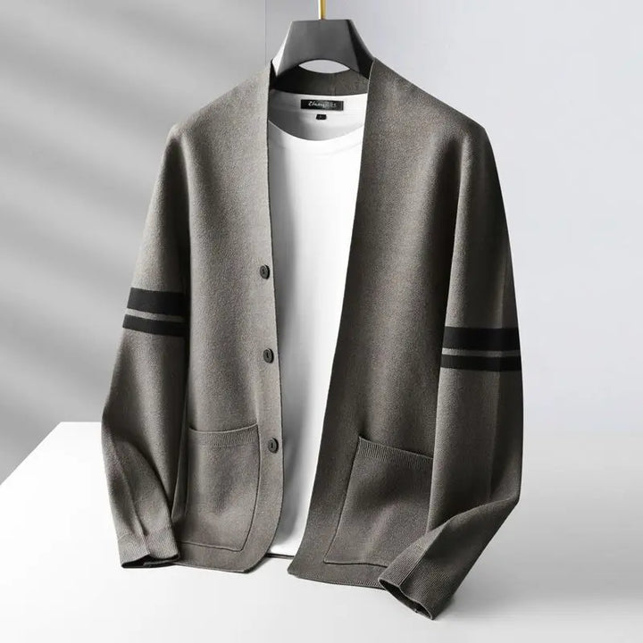 Cardigan Uomo in Maglia Fatto a Mano Vestibilità Classica