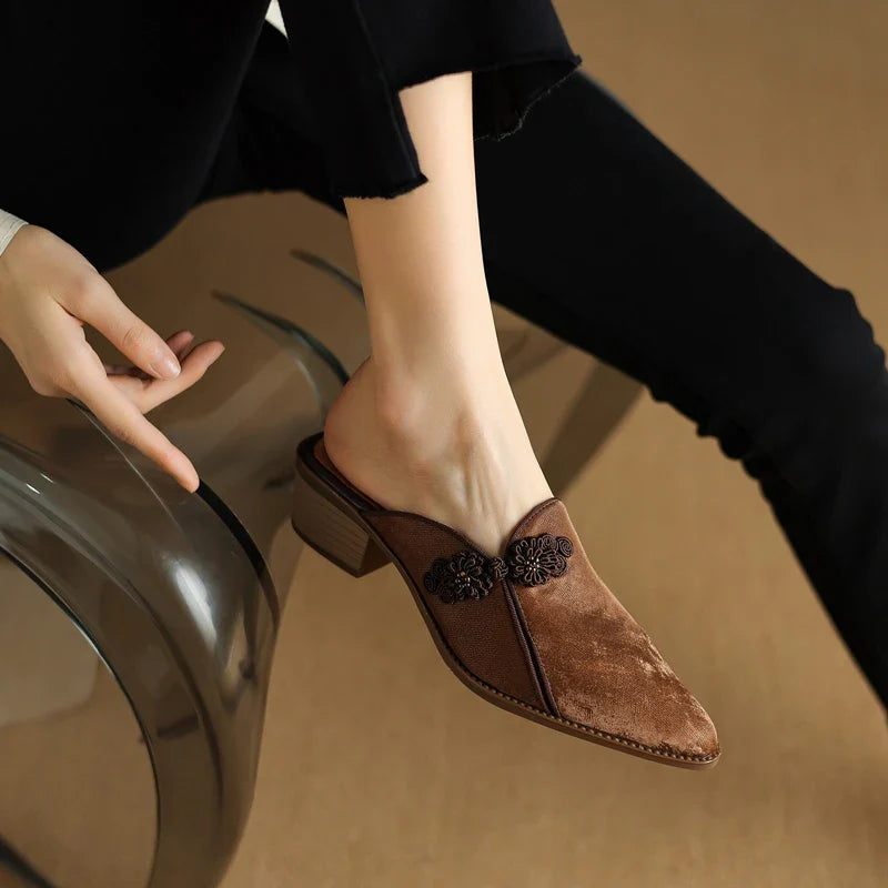 Mules donna suede eleganti