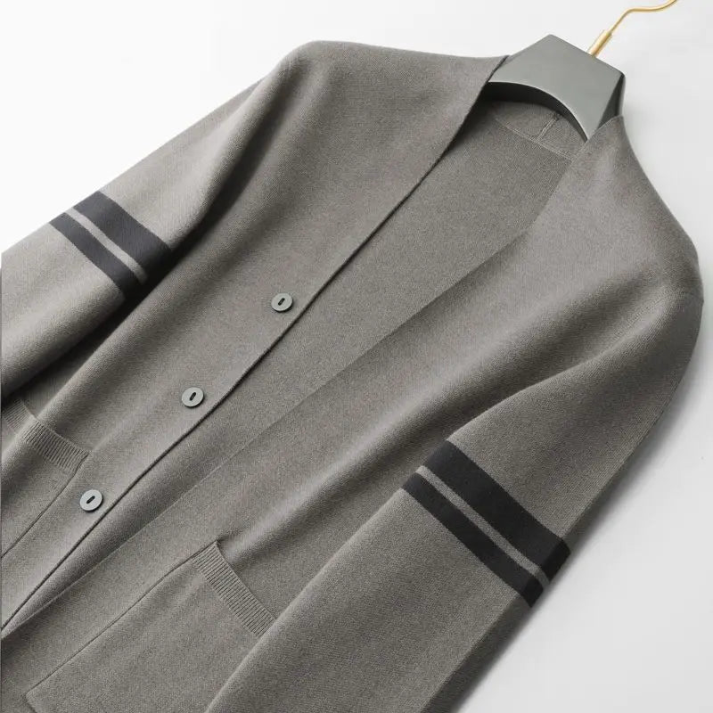 Cardigan Uomo in Maglia Fatto a Mano Vestibilità Classica