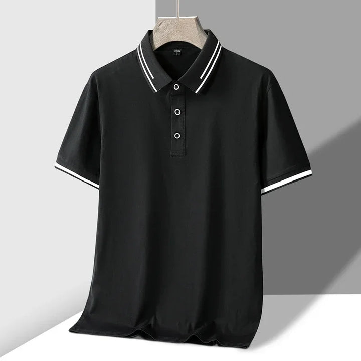 T shirt polo lussuosa uomo contrasto
