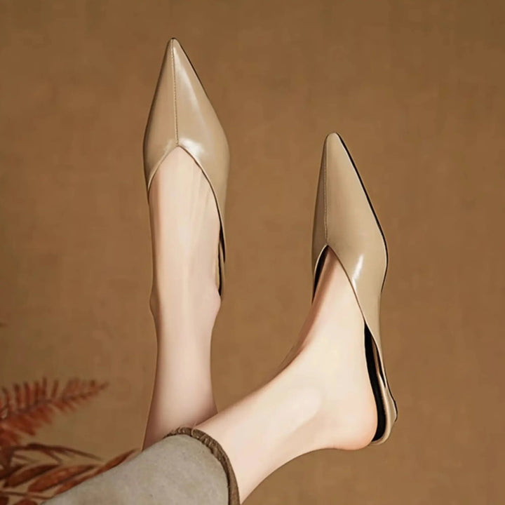 Mules donna eleganti in pelle a punta